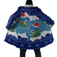 Dolphin Couple Christmas Cloak Funny Xmas Holiday Patterns - Wonder Print Shop
