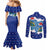 Dolphin Couple Christmas Couples Matching Mermaid Dress and Long Sleeve Button Shirt Funny Xmas Holiday Patterns - Wonder Print Shop