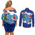 Dolphin Couple Christmas Couples Matching Off Shoulder Short Dress and Long Sleeve Button Shirt Funny Xmas Holiday Patterns - Wonder Print Shop