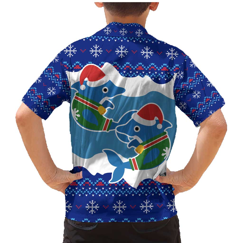 Dolphin Couple Christmas Family Matching Mermaid Dress and Hawaiian Shirt Funny Xmas Holiday Patterns - Wonder Print Shop