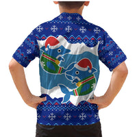 Dolphin Couple Christmas Family Matching Mermaid Dress and Hawaiian Shirt Funny Xmas Holiday Patterns - Wonder Print Shop