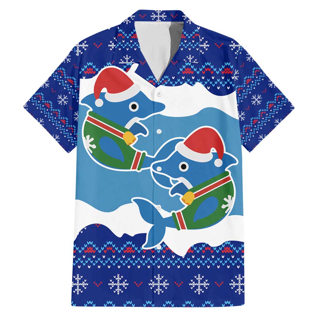 Dolphin Couple Christmas Family Matching Mermaid Dress and Hawaiian Shirt Funny Xmas Holiday Patterns - Wonder Print Shop