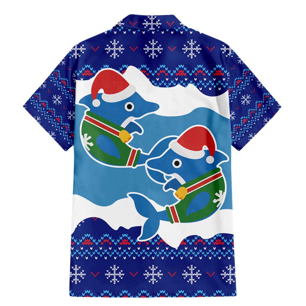 Dolphin Couple Christmas Family Matching Mermaid Dress and Hawaiian Shirt Funny Xmas Holiday Patterns - Wonder Print Shop