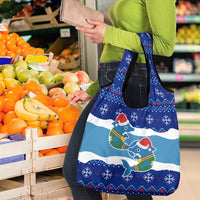 Dolphin Couple Christmas Grocery Bag Funny Xmas Holiday Patterns - Wonder Print Shop