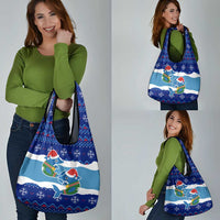 Dolphin Couple Christmas Grocery Bag Funny Xmas Holiday Patterns - Wonder Print Shop