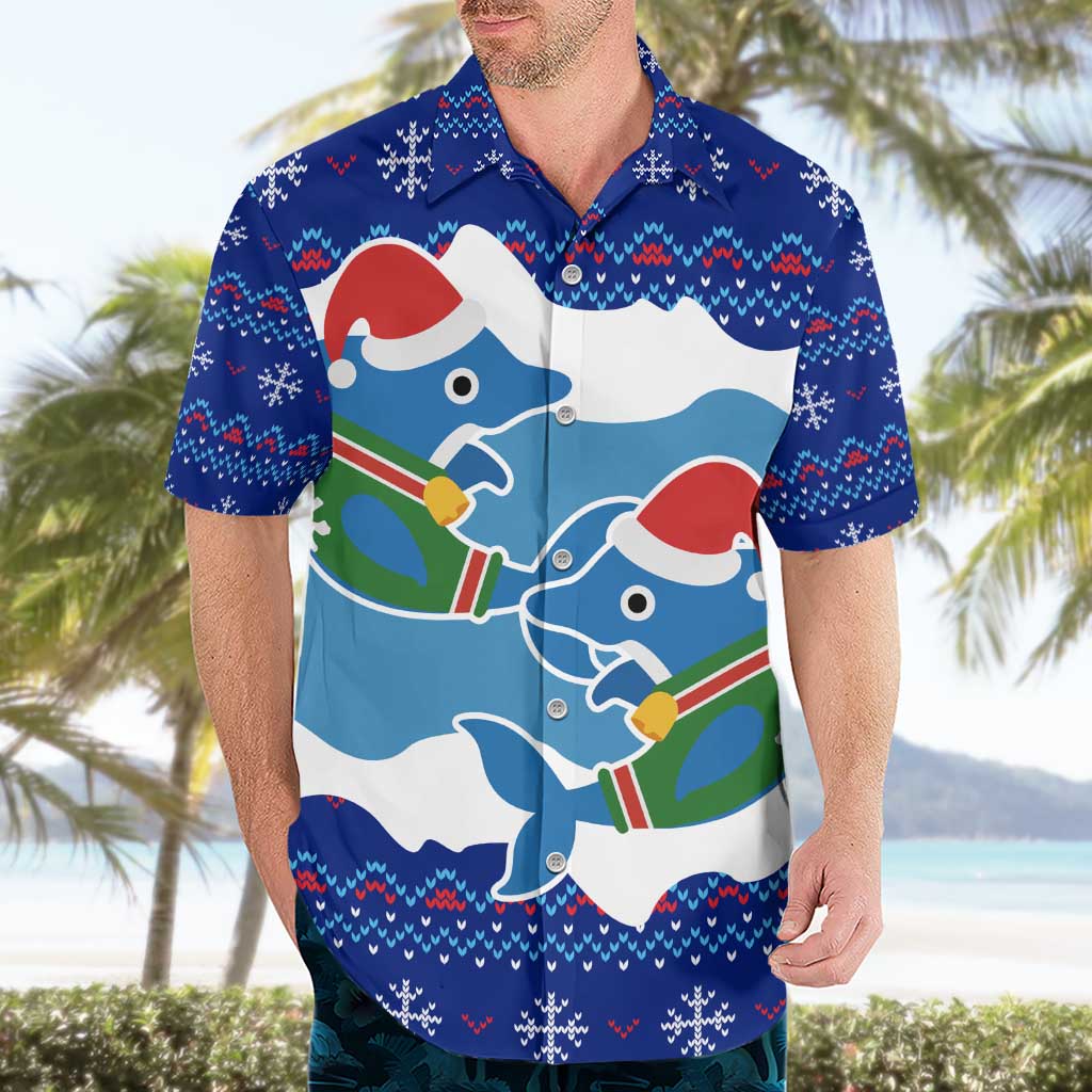 Dolphin Couple Christmas Hawaiian Shirt Funny Xmas Holiday Patterns - Wonder Print Shop