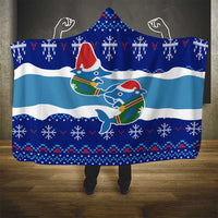 Dolphin Couple Christmas Hooded Blanket Funny Xmas Holiday Patterns - Wonder Print Shop