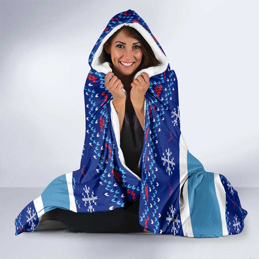 Dolphin Couple Christmas Hooded Blanket Funny Xmas Holiday Patterns - Wonder Print Shop