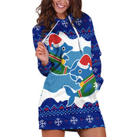 Dolphin Couple Christmas Hoodie Dress Funny Xmas Holiday Patterns - Wonder Print Shop