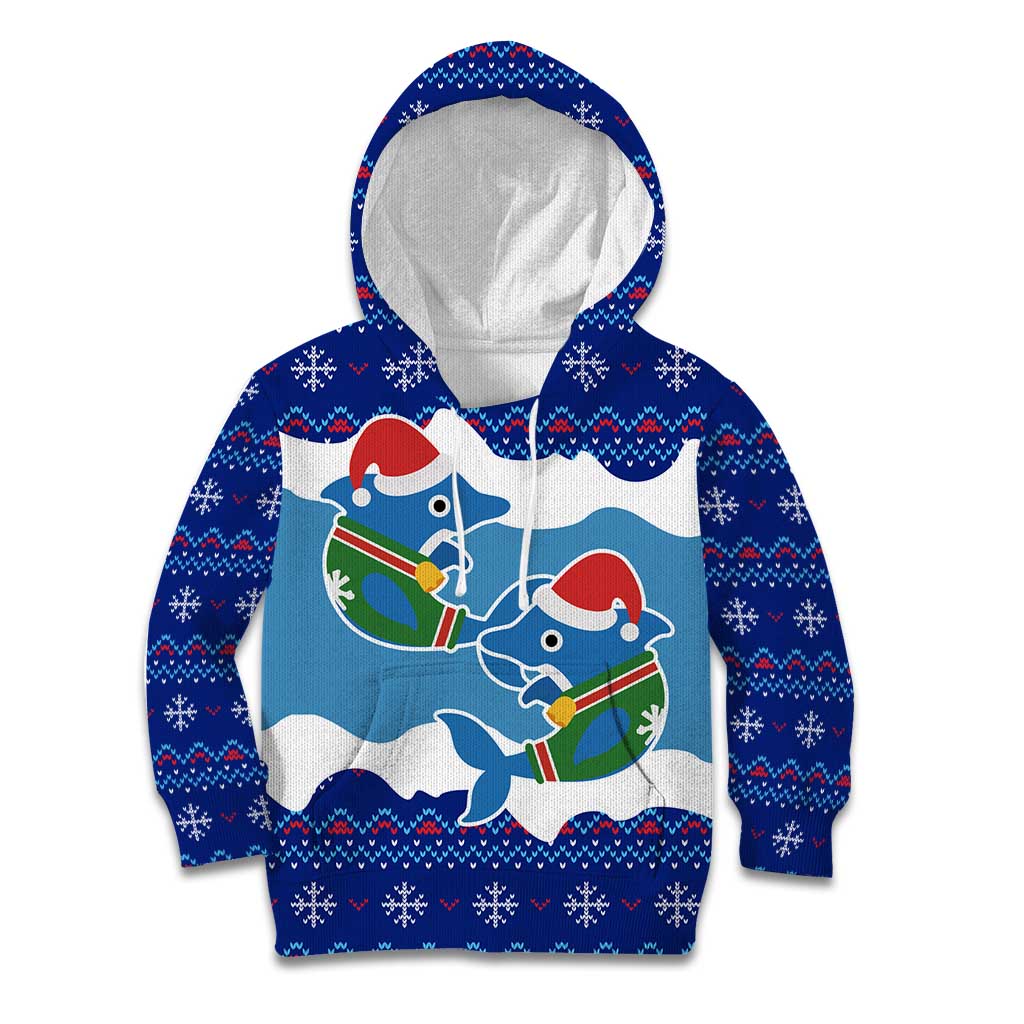Dolphin Couple Christmas Kid Hoodie Funny Xmas Holiday Patterns - Wonder Print Shop
