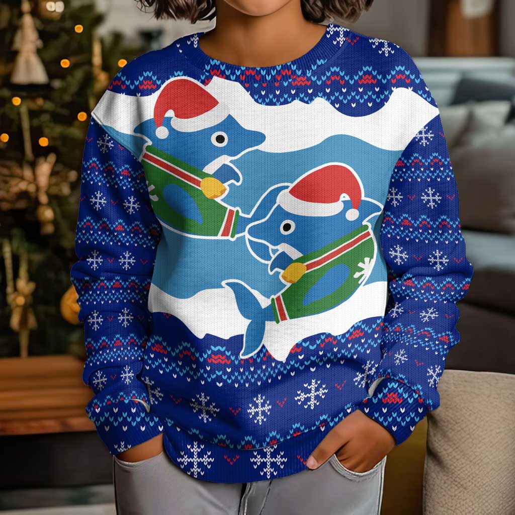 Dolphin Couple Christmas Kid Ugly Christmas Sweater Funny Xmas Holiday Patterns - Wonder Print Shop