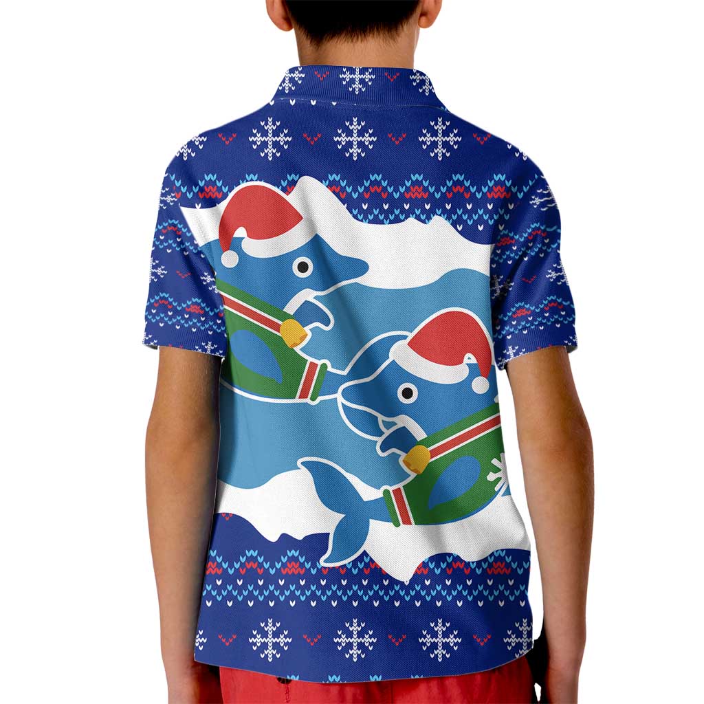 Dolphin Couple Christmas Kid Polo Shirt Funny Xmas Holiday Patterns - Wonder Print Shop