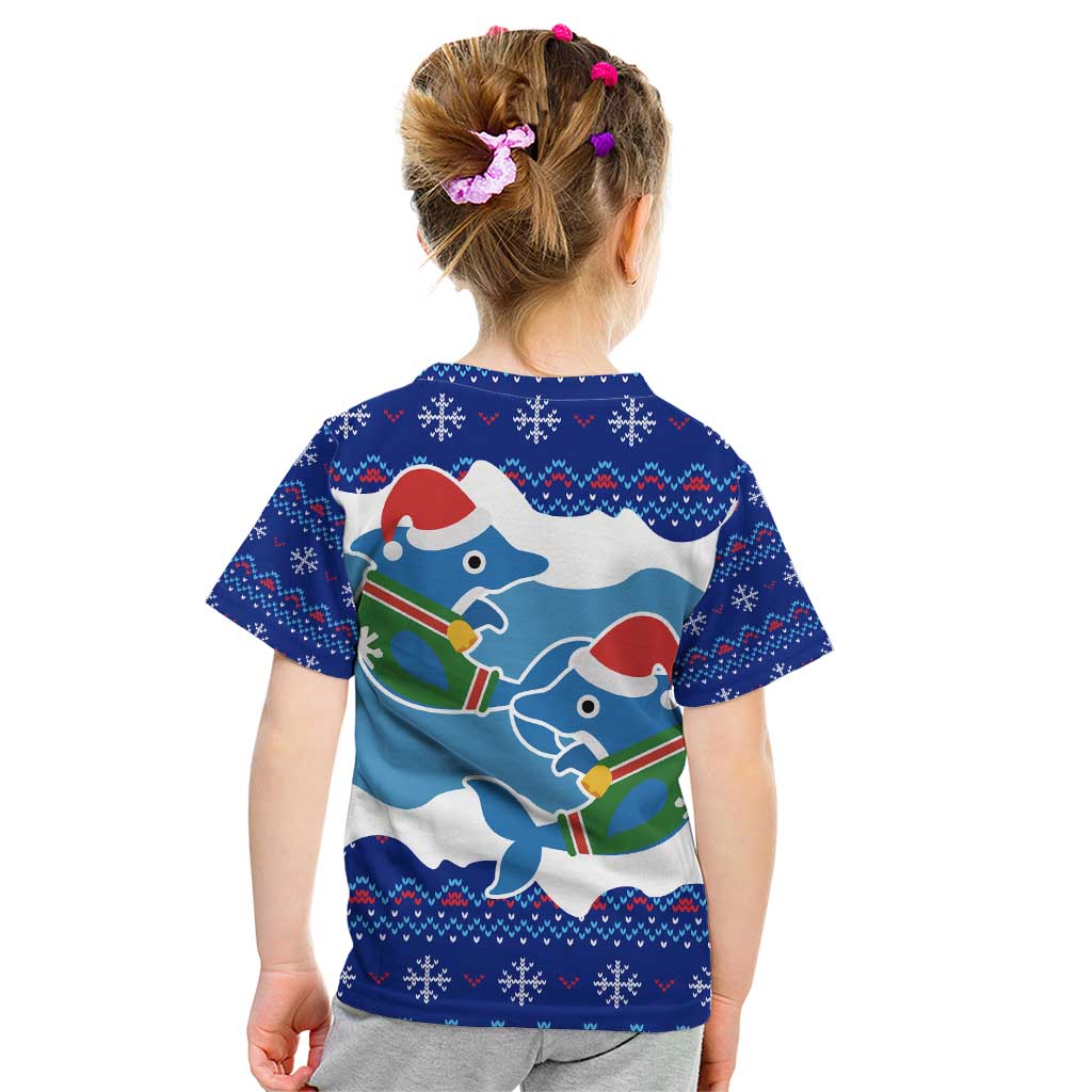 Dolphin Couple Christmas Kid T Shirt Funny Xmas Holiday Patterns - Wonder Print Shop