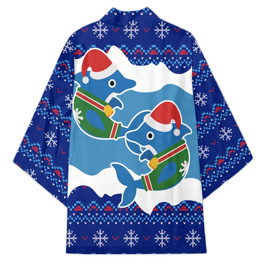Dolphin Couple Christmas Kimono Funny Xmas Holiday Patterns - Wonder Print Shop