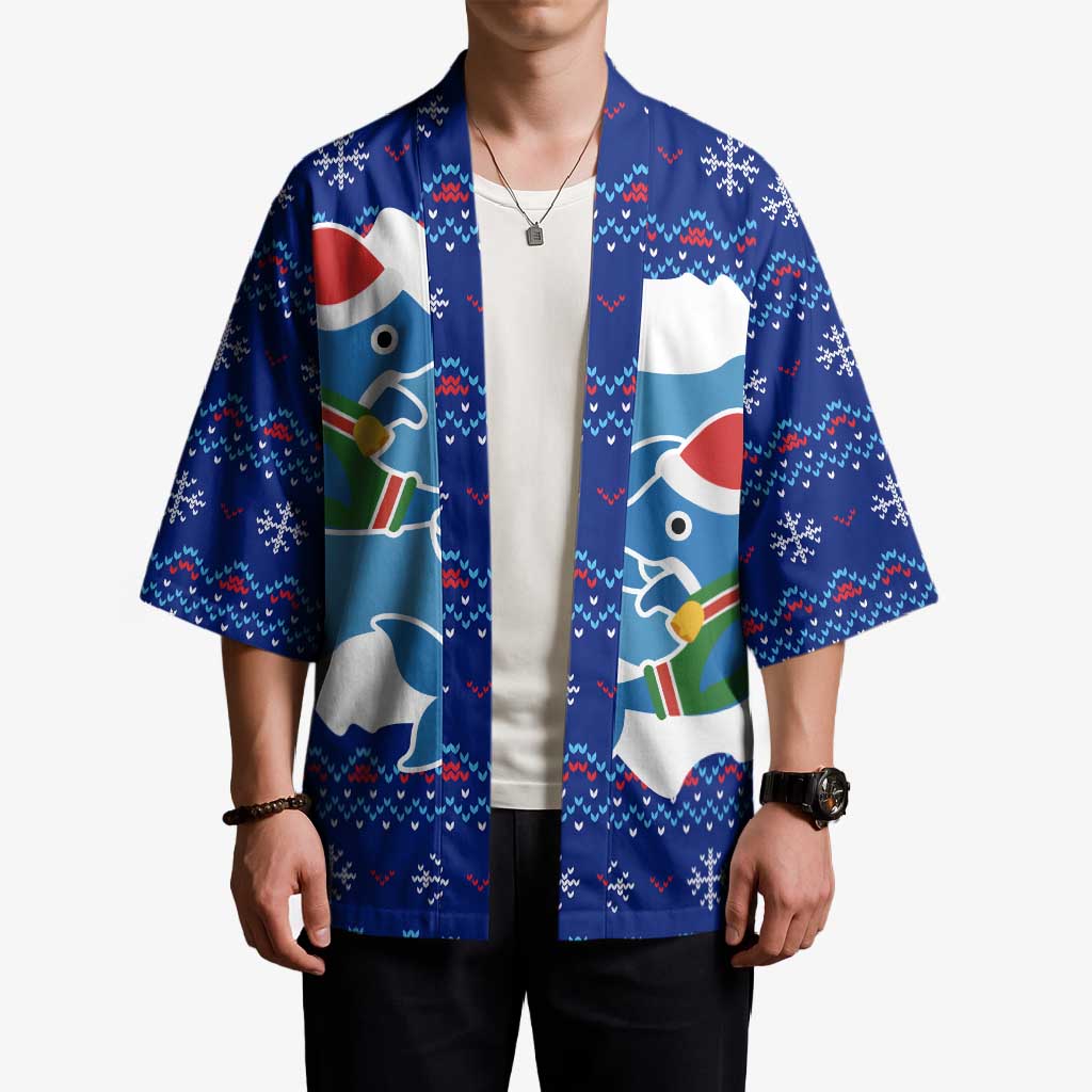 Dolphin Couple Christmas Kimono Funny Xmas Holiday Patterns - Wonder Print Shop