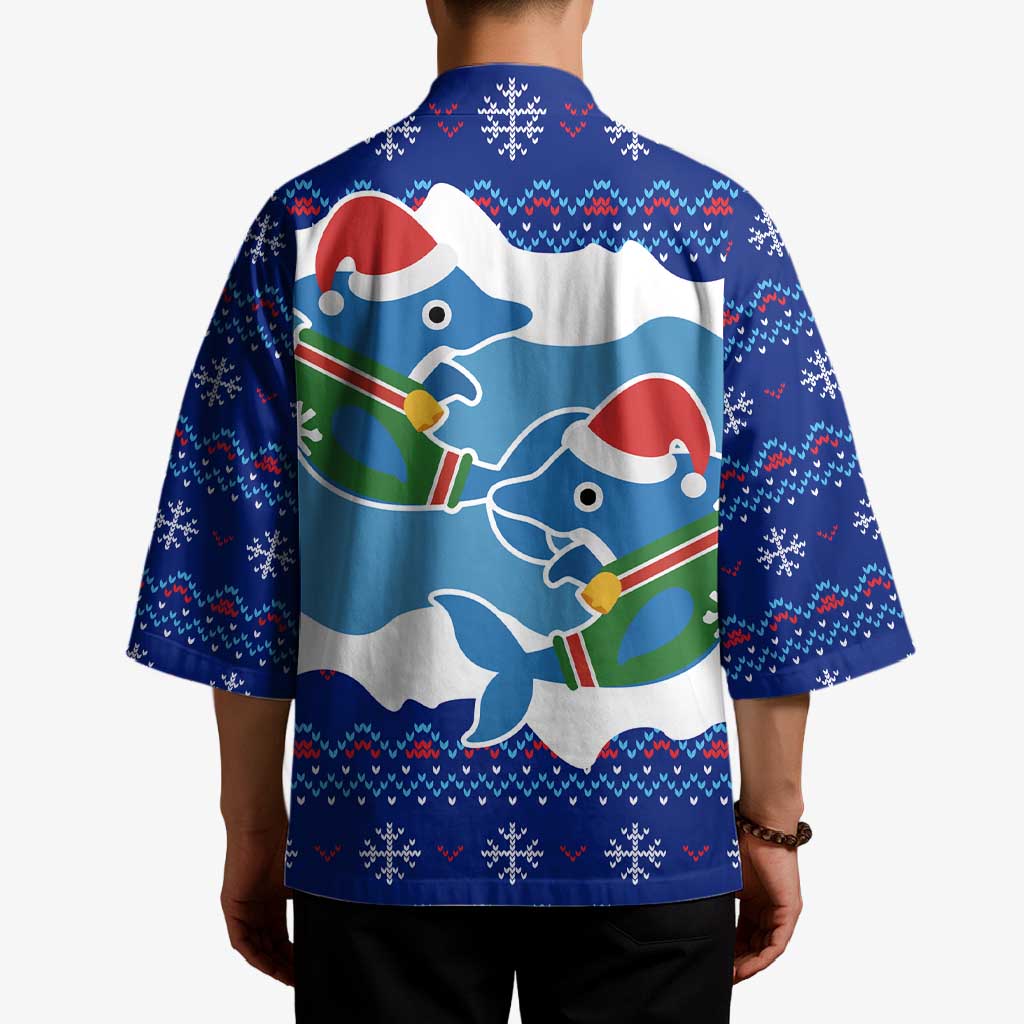 Dolphin Couple Christmas Kimono Funny Xmas Holiday Patterns - Wonder Print Shop