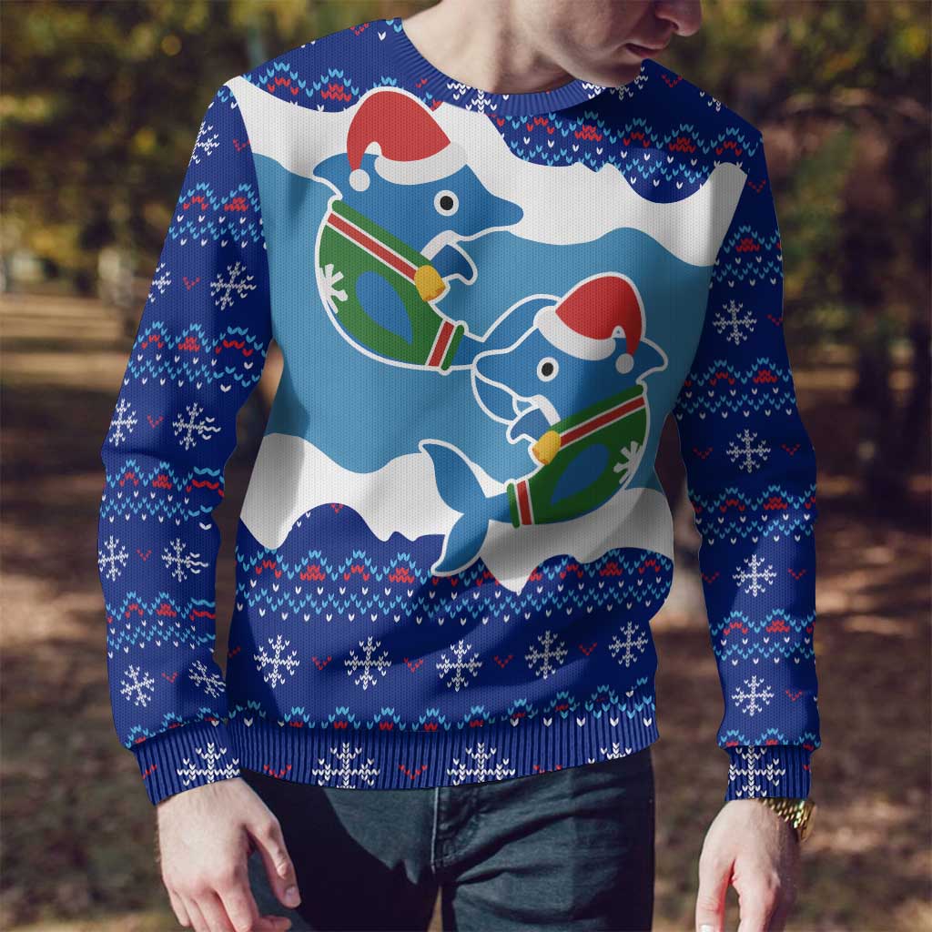 Dolphin Couple Christmas Ugly Christmas Sweater Funny Xmas Holiday Patterns - Wonder Print Shop