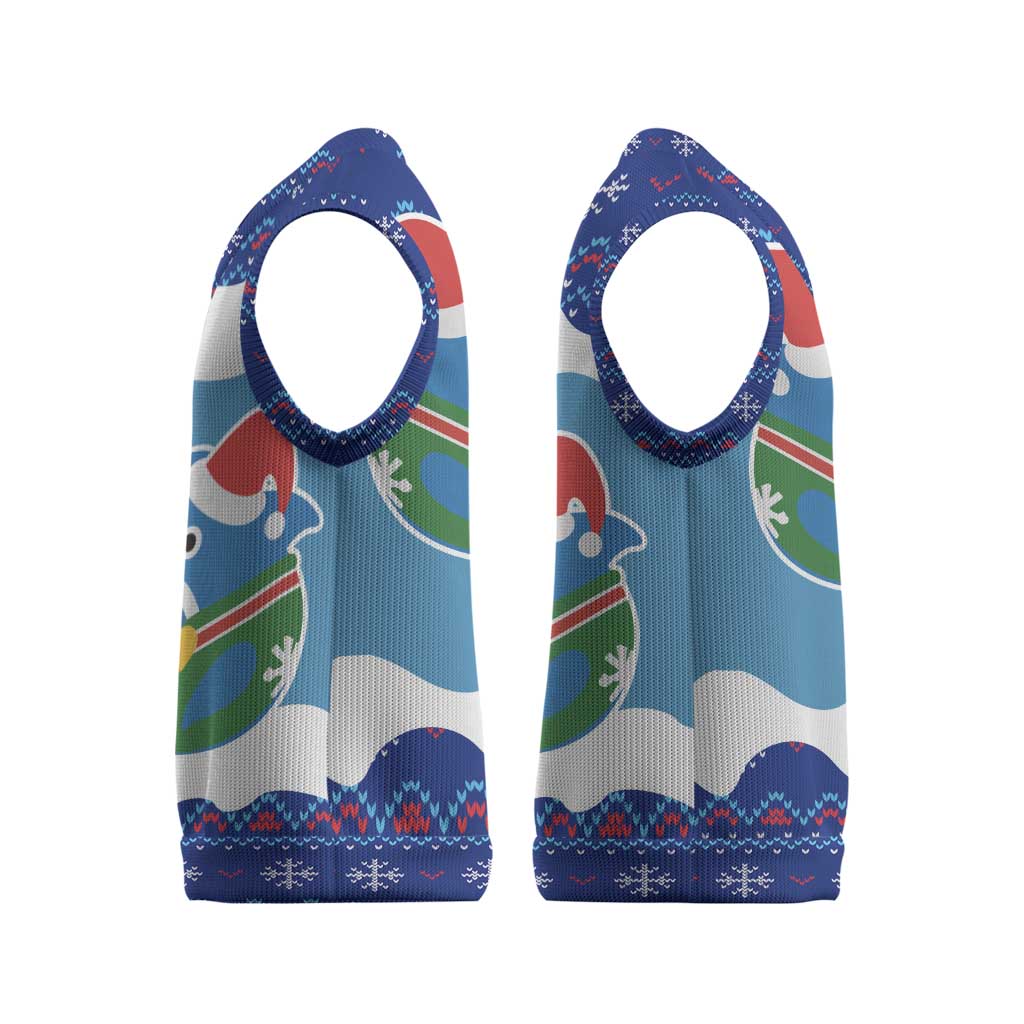 Dolphin Couple Christmas Knitted V-Neck Vest Funny Xmas Holiday Patterns - Wonder Print Shop