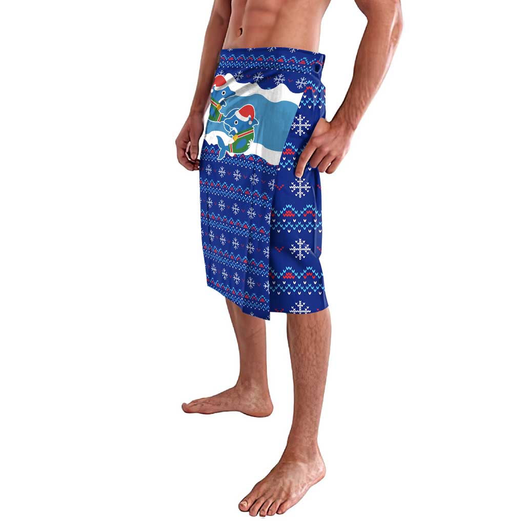 Dolphin Couple Christmas Lavalava Funny Xmas Holiday Patterns - Wonder Print Shop