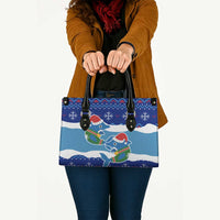 Dolphin Couple Christmas Leather Bag Funny Xmas Holiday Patterns - Wonder Print Shop