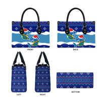 Dolphin Couple Christmas Leather Bag Funny Xmas Holiday Patterns - Wonder Print Shop