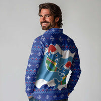 Dolphin Couple Christmas Long Sleeve Polo Shirt Funny Xmas Holiday Patterns - Wonder Print Shop