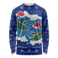 Dolphin Couple Christmas Long Sleeve Shirt Funny Xmas Holiday Patterns - Wonder Print Shop