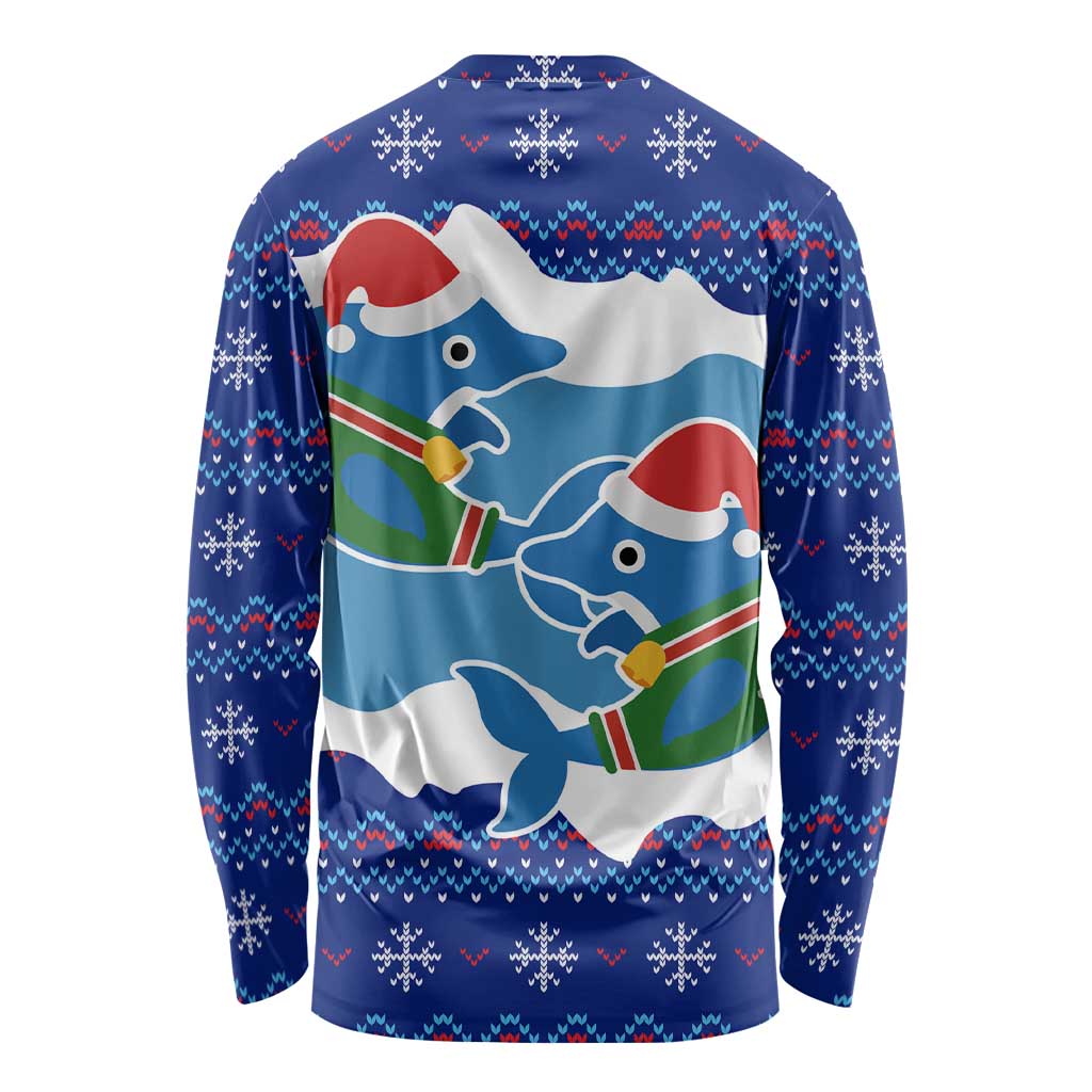 Dolphin Couple Christmas Long Sleeve Shirt Funny Xmas Holiday Patterns - Wonder Print Shop