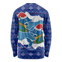 Dolphin Couple Christmas Long Sleeve Shirt Funny Xmas Holiday Patterns - Wonder Print Shop