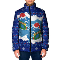 Dolphin Couple Christmas Padded Jacket Funny Xmas Holiday Patterns - Wonder Print Shop