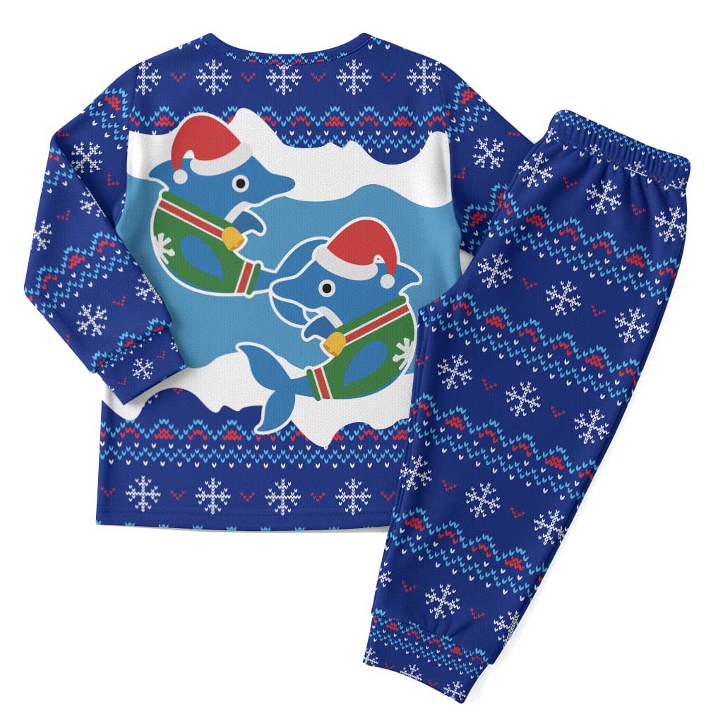 Dolphin Couple Christmas Pajama Set Funny Xmas Holiday Patterns - Wonder Print Shop