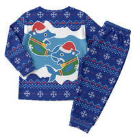 Dolphin Couple Christmas Pajama Set Funny Xmas Holiday Patterns - Wonder Print Shop