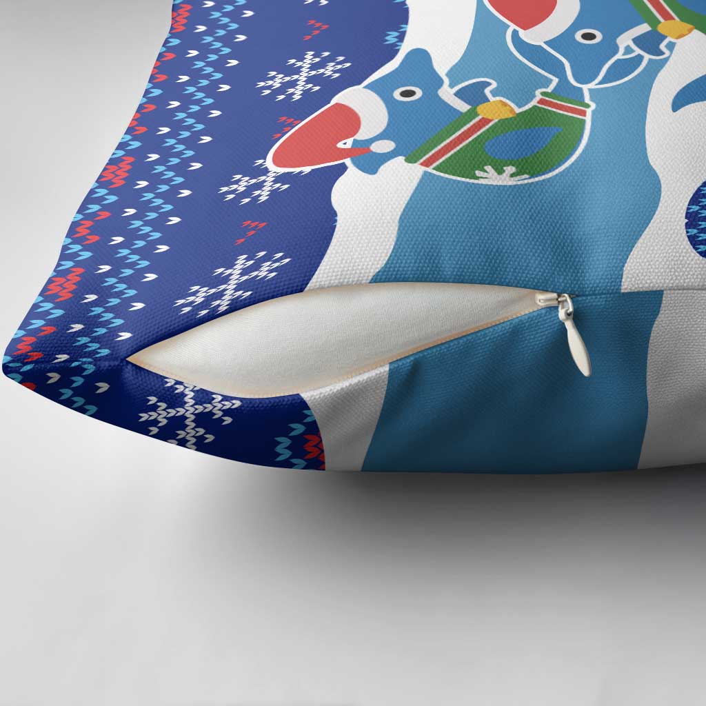 Dolphin Couple Christmas Pillow Cover Funny Xmas Holiday Patterns - Wonder Print Shop