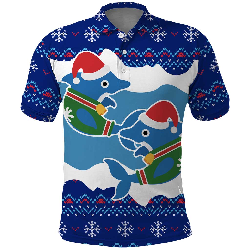 Dolphin Couple Christmas Polo Shirt Funny Xmas Holiday Patterns - Wonder Print Shop