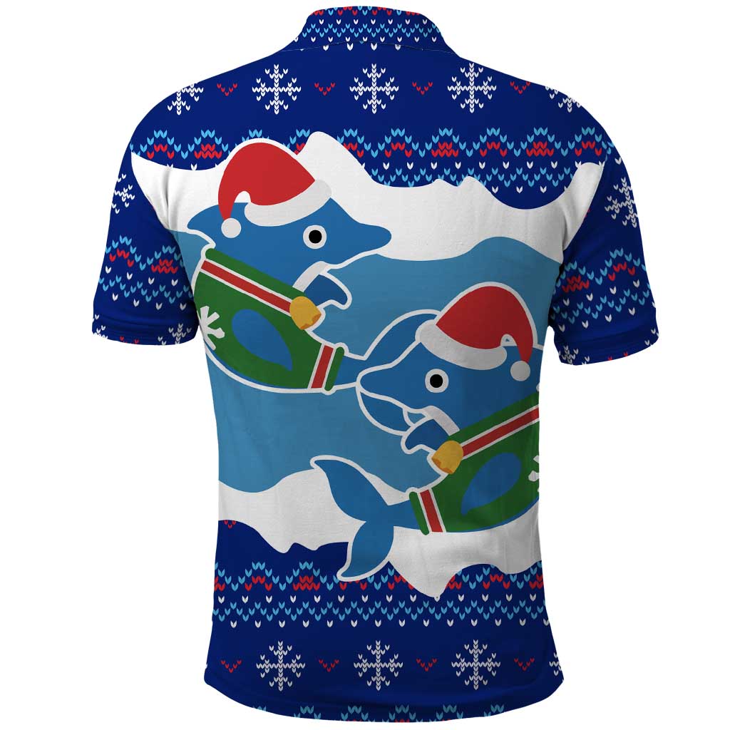 Dolphin Couple Christmas Polo Shirt Funny Xmas Holiday Patterns - Wonder Print Shop