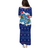 Dolphin Couple Christmas Puletasi Funny Xmas Holiday Patterns - Wonder Print Shop