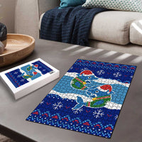 Dolphin Couple Christmas Puzzle Funny Xmas Holiday Patterns - Wonder Print Shop