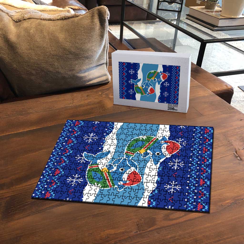 Dolphin Couple Christmas Puzzle Funny Xmas Holiday Patterns - Wonder Print Shop