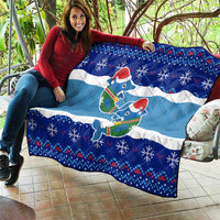 Dolphin Couple Christmas Quilt Funny Xmas Holiday Patterns - Wonder Print Shop