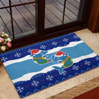 Dolphin Couple Christmas Rubber Doormat Funny Xmas Holiday Patterns - Wonder Print Shop