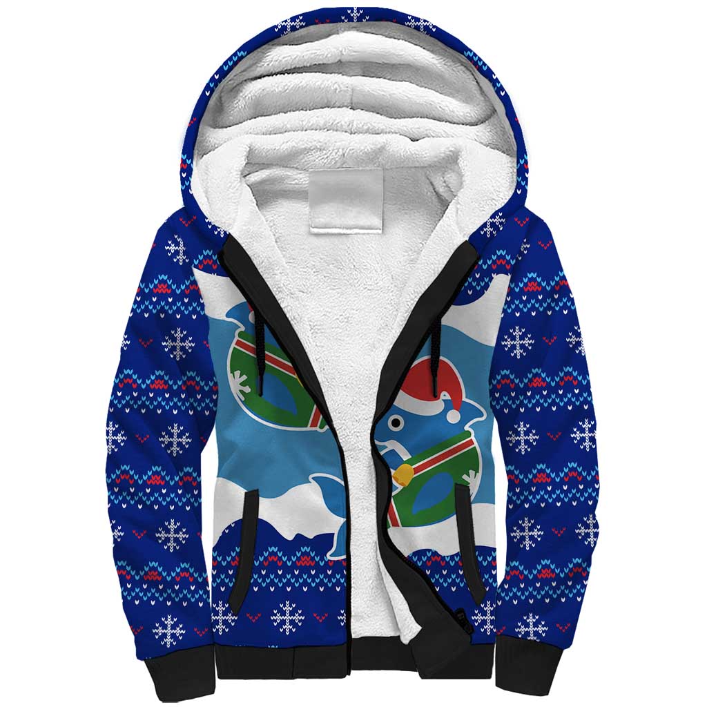 Dolphin Couple Christmas Sherpa Hoodie Funny Xmas Holiday Patterns - Wonder Print Shop