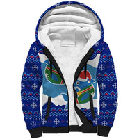 Dolphin Couple Christmas Sherpa Hoodie Funny Xmas Holiday Patterns - Wonder Print Shop