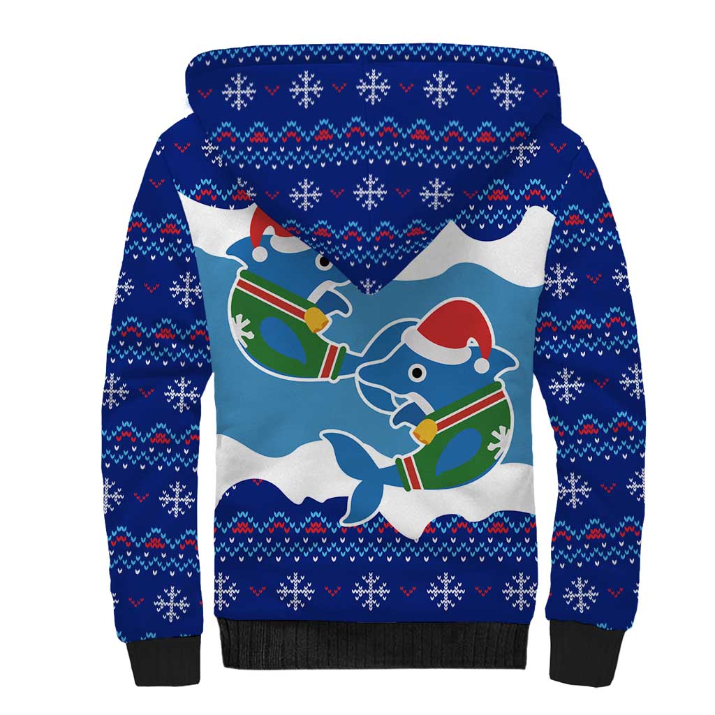 Dolphin Couple Christmas Sherpa Hoodie Funny Xmas Holiday Patterns - Wonder Print Shop