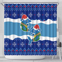 Dolphin Couple Christmas Shower Curtain Funny Xmas Holiday Patterns - Wonder Print Shop
