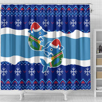 Dolphin Couple Christmas Shower Curtain Funny Xmas Holiday Patterns - Wonder Print Shop