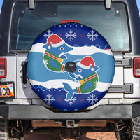 Dolphin Couple Christmas Spare Tire Cover Funny Xmas Holiday Patterns - Wonder Print Shop