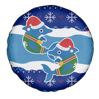 Dolphin Couple Christmas Spare Tire Cover Funny Xmas Holiday Patterns - Wonder Print Shop