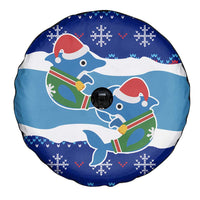 Dolphin Couple Christmas Spare Tire Cover Funny Xmas Holiday Patterns - Wonder Print Shop