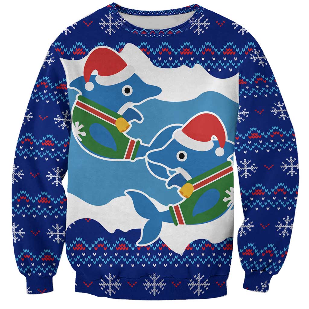 Dolphin Couple Christmas Sweatshirt Funny Xmas Holiday Patterns - Wonder Print Shop