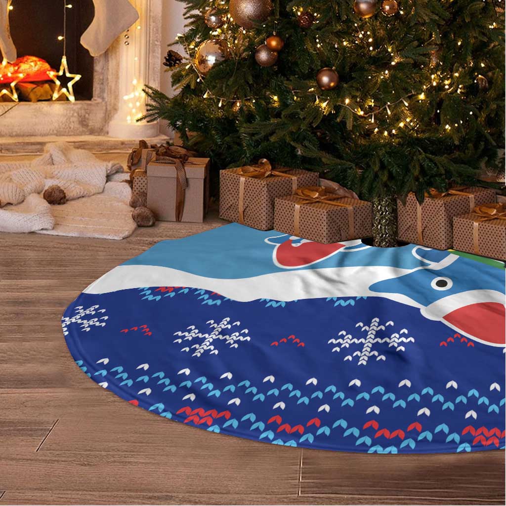 Dolphin Couple Christmas Tree Skirt Funny Xmas Holiday Patterns - Wonder Print Shop